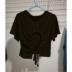 Urban outfitters black top with cute cutout bow tie in back